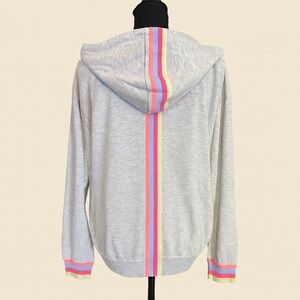 Fate Gray Hoodie with Rainbow Stripes • Size M